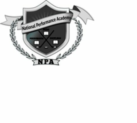 NATIONAL PERFORMANCE ACADEMY PERSEVERANTIA PASSIO DISCIPLINAM NPA Logo (USPTO, 03/16/2013)