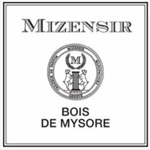 MIZENSIR CREATEUR DE PARFUM MIZENSIR MANUFACTURA GENEVE M MCMXCIX BOIS DE MYSORE Logo (USPTO, 16.06.2016)