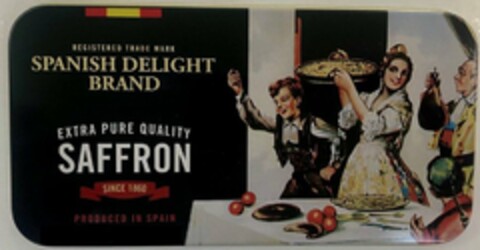 REGISTERED TRADE MARK SPANISH DELIGHT BRAND EXTRA PURE QUALITY SAFFRON SINCE 1860 PRODUCED IN SPAIN Logo (USPTO, 13.01.2020)