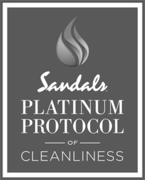 SANDALS PLATINUM PROTOCOL OF CLEANLINESS Logo (USPTO, 18.06.2020)