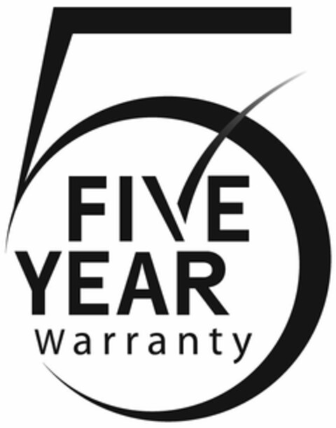 5 FIVE YEAR WARRANTY Logo (USPTO, 11.10.2010)