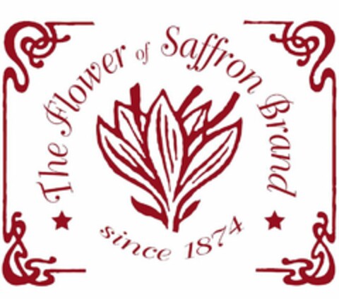 THE FLOWER OF SAFFRON BRAND SINCE 1874 Logo (USPTO, 11/11/2011)