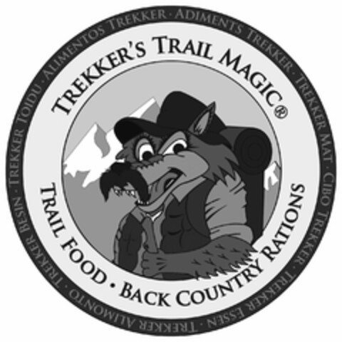 TREKKER'S TRAIL MAGIC TRAIL FOOD · BACKCOUNTRY RATIONS Logo (USPTO, 14.12.2011)