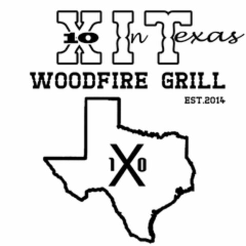 10 X IN TEXAS WOODFIRE GRILL EST .2014 1X0 Logo (USPTO, 26.09.2014)