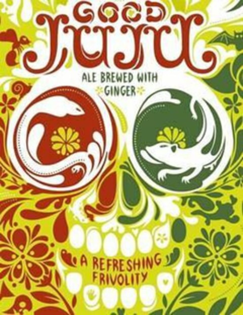 GOOD JUJU ALE BREWED WITH GINGER A REFRESHING FRIVOLITY Logo (USPTO, 07/11/2018)