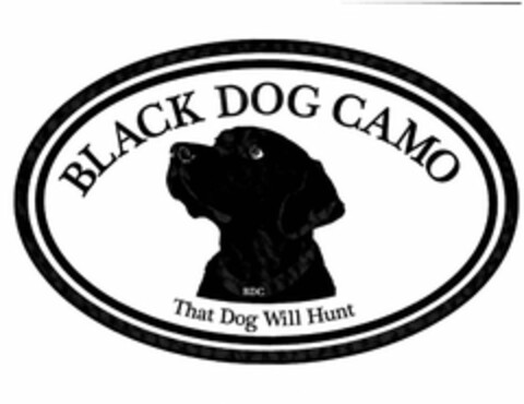 BLACK DOG CAMO BDC THAT DOG WILL HUNT Logo (USPTO, 09.11.2009)