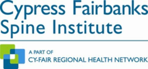CYPRESS FAIRBANKS SPINE INSTITUTE A PART OF CY-FAIR REGIONAL HEALTH NETWORK Logo (USPTO, 03/12/2010)
