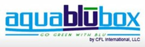 AQUABLUBOX GO GREEN WITH BLU BY CFL INTERNATIONAL, LLC Logo (USPTO, 10/09/2010)