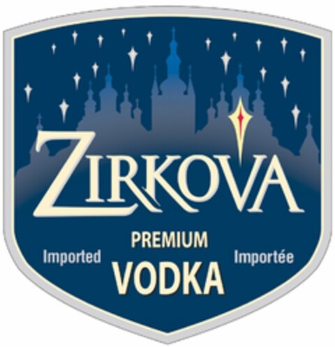 ZIRKOVA PREMIUM VODKA IMPORTED IMPORTÉE Logo (USPTO, 24.04.2012)