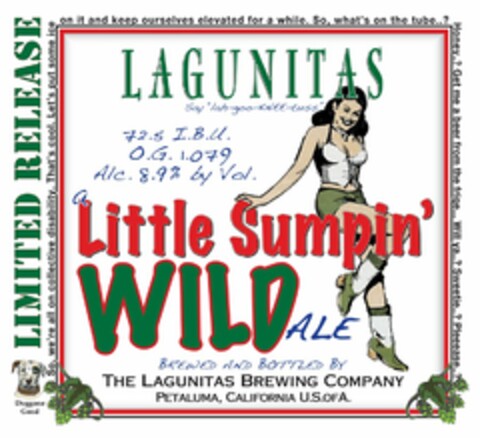 LAGUNITAS A LITTLE SUMPIN' WILD ALE Logo (USPTO, 08.05.2015)