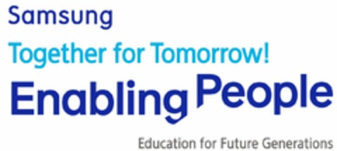 SAMSUNG TOGETHER FOR TOMORROW! ENABLING PEOPLE EDUCATION FOR FUTURE GENERATIONS Logo (USPTO, 12/16/2019)