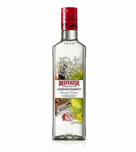 BEEFEATER LONDON DRY GIN LONDON MARKET LIMITED EDITION A VIBRANT GIN WITH POMEGRANATE, CARDAMON & KAFFIR LIME LEAF 1820 Logo (USPTO, 10/13/2011)