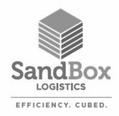 SANDBOX LOGISTICS EFFICIENCY. CUBED. Logo (USPTO, 08/20/2015)