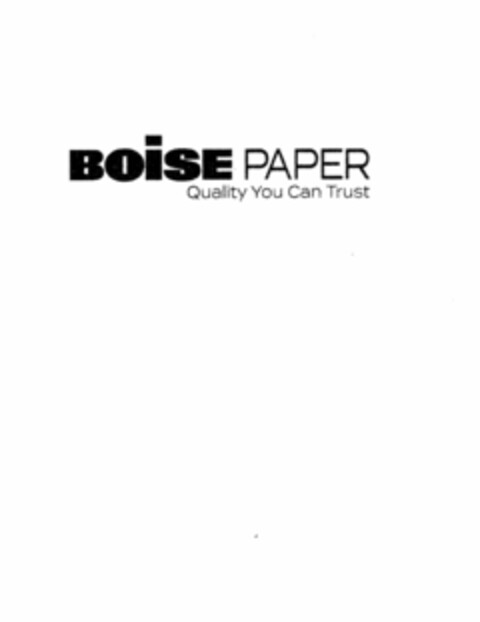 BOISE PAPER QUALITY YOU CAN TRUST Logo (USPTO, 08.06.2018)