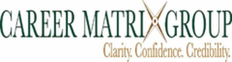 CAREER MATRIX GROUP CLARITY. CONFIDENCE. CREDIBILITY. Logo (USPTO, 04/21/2020)