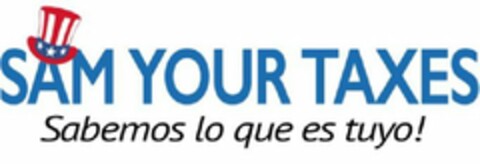 SAM YOUR TAXES SABEMOS LO QUE ES TUYO! Logo (USPTO, 01/14/2020)