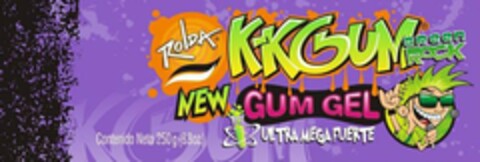 ROLDA K-KGUM GREEN ROCK NEW GUM GEL ULTRA MEGA FUERTE CONTENIDO NETO 250 G (8.8OZ.) Logo (USPTO, 27.07.2009)