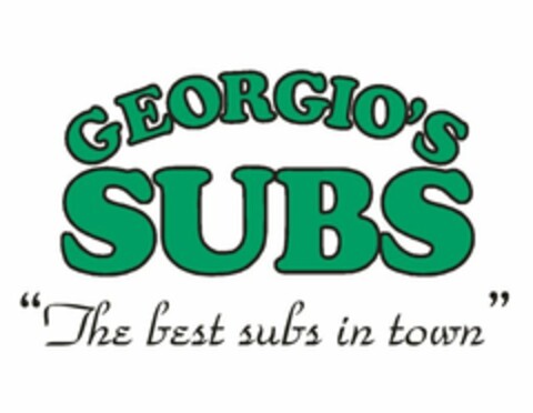 GEORGIO'S SUBS "THE BEST SUBS IN TOWN" Logo (USPTO, 12.04.2010)