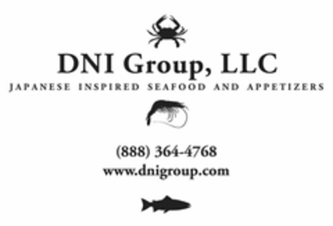 DNI GROUP, LLC JAPANESE INSPIRED SEAFOOD AND APPETIZERS (888) 364-4768 WWW.DNIGROUP.COM Logo (USPTO, 11/10/2015)