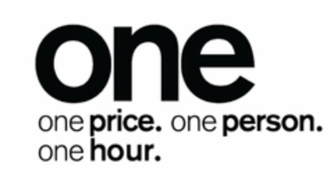 ONE ONE PRICE. ONE PERSON. ONE HOUR. Logo (USPTO, 23.06.2017)