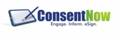 CONSENT NOW ENGAGE. INFORM. ESIGN. Logo (USPTO, 03.02.2015)