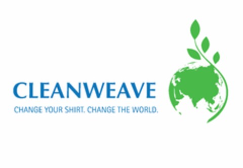 CLEANWEAVE CHANGE YOUR SHIRT. CHANGE THE WORLD. Logo (USPTO, 01/09/2020)