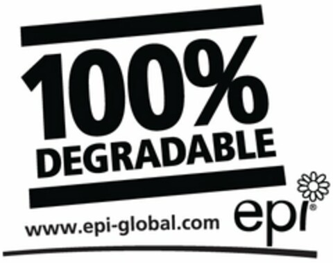 100% DEGRADABLE WWW.EPI-GLOBAL.COM EPI Logo (USPTO, 30.01.2012)