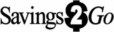 SAVINGS 2 GO Logo (USPTO, 12.09.2013)