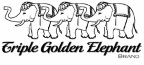 TRIPLE GOLDEN ELEPHANT BRAND Logo (USPTO, 03/25/2014)