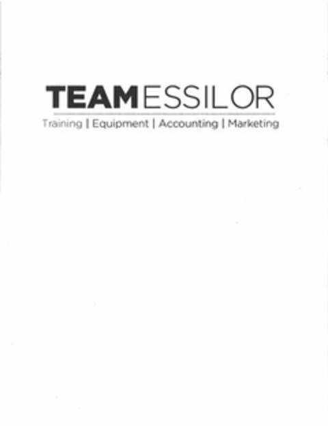TEAM ESSILOR TRAINING EQUIPMENT | ACCOUNTING | MARKETING Logo (USPTO, 18.11.2016)
