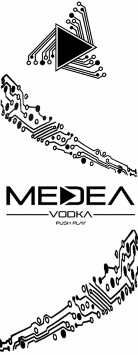 MEDEA VODKA PUSH PLAY Logo (USPTO, 02/16/2009)