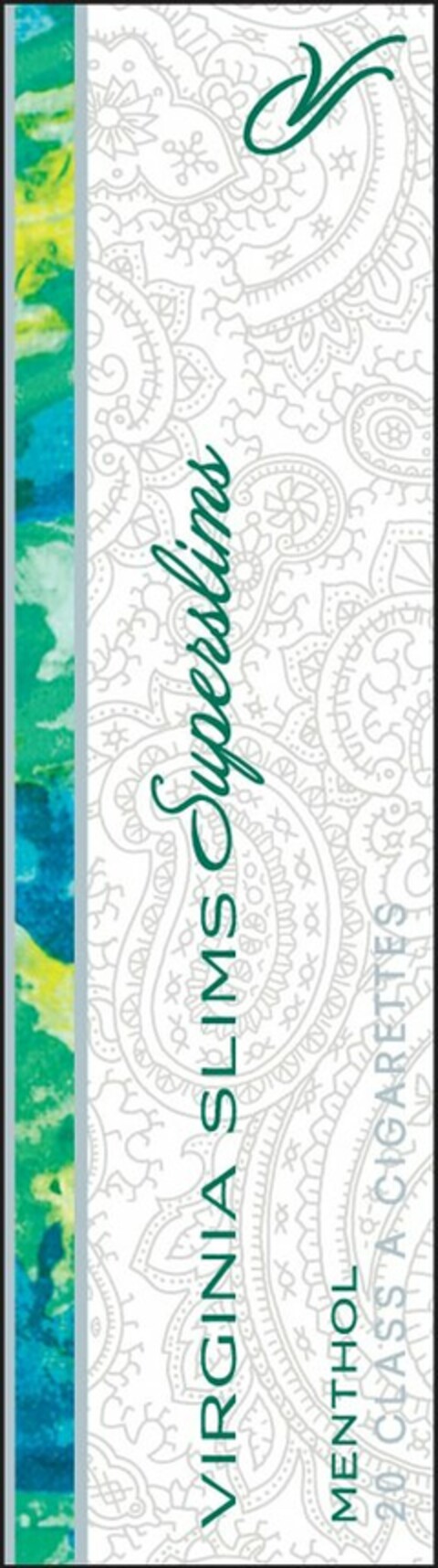 VIRGINIA SLIMS SUPERSLIMS VS MENTHOL 20 CLASS A CIGARETTES Logo (USPTO, 01.09.2009)