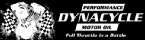 DYNACYCLE PREMIUM SEMI-SYNTHETIC 20W-50 MOTOR OIL FULL THROTTLE IN A BOTTLE Logo (USPTO, 25.09.2009)