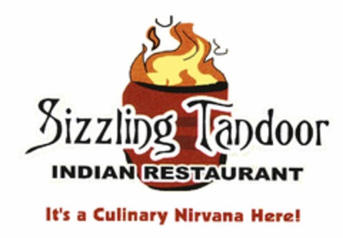 SIZZLING TANDOOR INDIAN RESTAURANT IT'SA CULINARY NIRVANA HERE! Logo (USPTO, 12/10/2010)