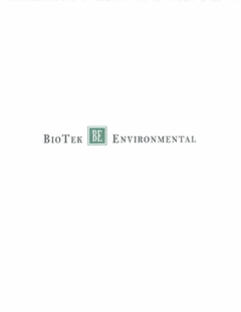 BE BIOTEK ENVIRONMENTAL Logo (USPTO, 19.01.2011)