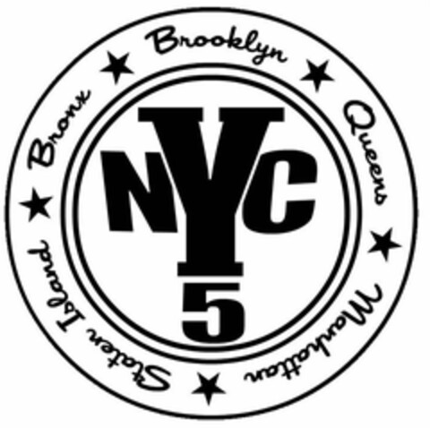 NYC 5 BROOKLYN QUEENS MANHATTAN STATEN ISLAND BRONX Logo (USPTO, 28.02.2011)