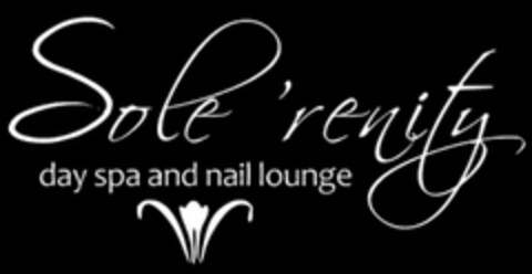 SOLE'RENITY DAY SPA AND NAIL LOUNGE Logo (USPTO, 04/17/2013)