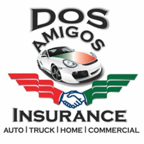 DOS AMIGOS INSURANCE AUTO TRUCK HOME COMMERCIAL Logo (USPTO, 15.07.2013)