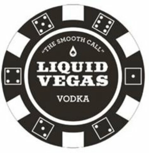 "THE SMOOTH CALL" LIQUID VEGAS VODKA Logo (USPTO, 30.03.2016)