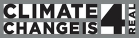 CLIMATE CHANGE IS 4 REAL Logo (USPTO, 02/13/2017)