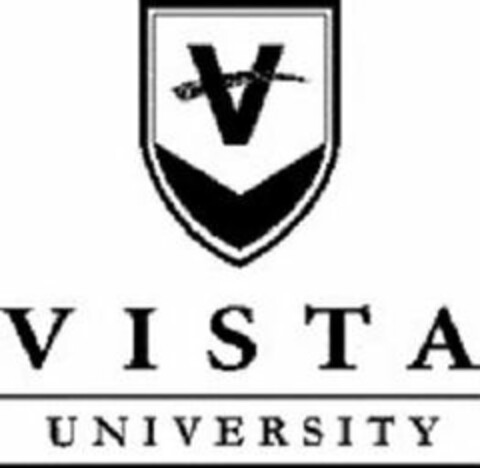 V VISTA UNIVERSITY Logo (USPTO, 04/15/2019)