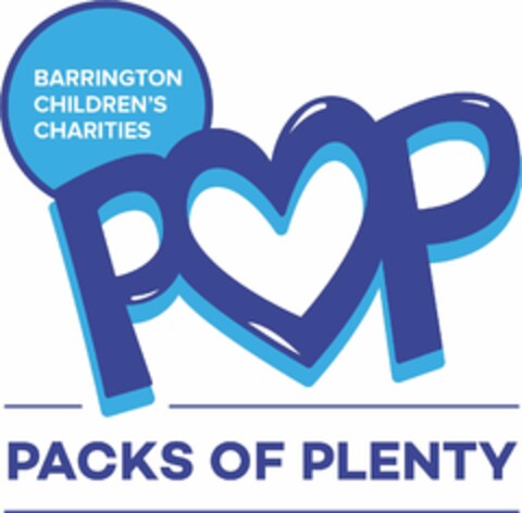 BARRINGTON CHILDREN'S CHARITIES POP PACKS OF PLENTY Logo (USPTO, 06.11.2019)