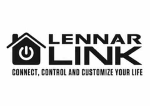 LENNAR LINK CONNECT, CONTROL AND CUSTOMIZE YOUR LIFE Logo (USPTO, 10/13/2014)