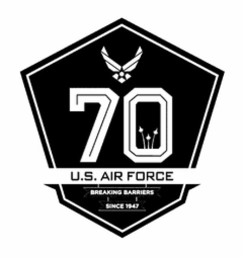 70 U.S. AIR FORCE BREAKING BARRIERS SINCE 1947 Logo (USPTO, 03/20/2017)