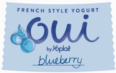 FRENCH STYLE YOGURT OUI BY YOPLAIT BLUEBERRY Logo (USPTO, 08/31/2017)