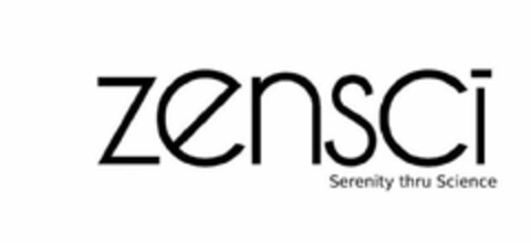 ZENSCI SERENITY THRU SCIENCE Logo (USPTO, 04/29/2019)