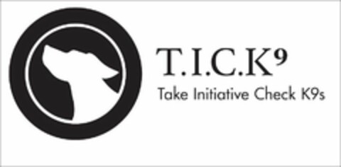 T.I.C.K. 9 TAKE INITIATIVE CHECK K9S Logo (USPTO, 12/28/2019)