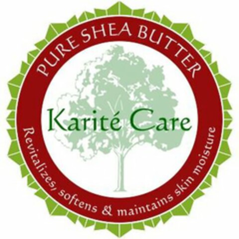 PURE SHEA BUTTER KARITÉ CARE REVITALIZES, SOFTENS & MAINTAINS SKIN MOISTURE Logo (USPTO, 20.11.2009)