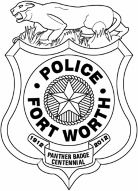 · POLICE · FORT WORTH 1912 2012 PANTHERBADGE CENTENNIAL Logo (USPTO, 03/12/2012)