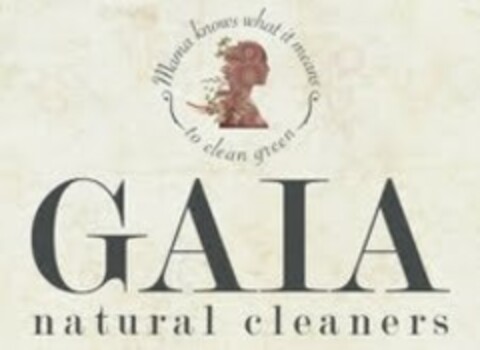 MAMA KNOWS WHAT IT MEANS TO CLEAN GREEN GAIA NATURAL CLEANERS Logo (USPTO, 06/12/2013)